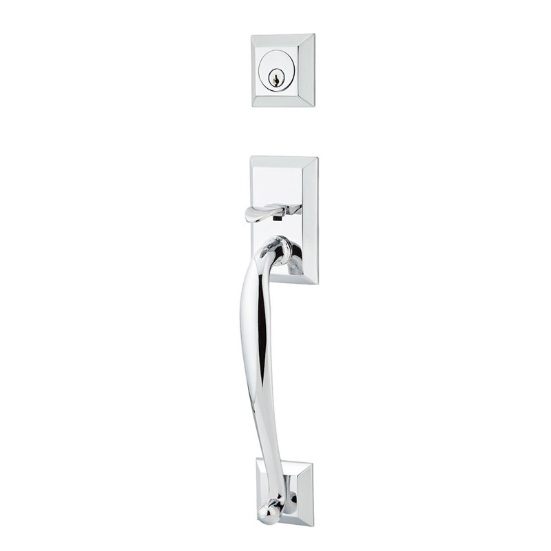 Ensemble d'entretoise modulaire Emtek Franklin, Chrome poli, Poignée œuf, Réversible