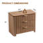 Table de chevet Aaryahi à 3 tiroirs cannelés avec station de charge, marron (paquet de 2)-935271773