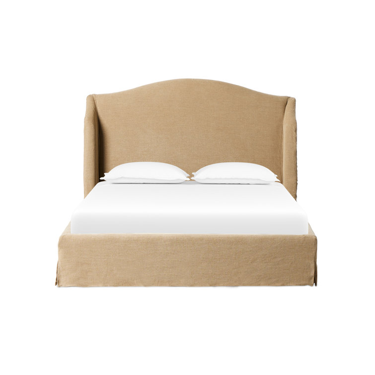 Mulberry Upholstered Wingback Bed