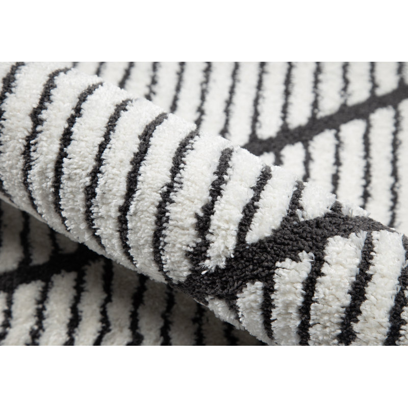 Tapis gris anthracite / ivoire Samille Southwestern, Rectangle 2 pi x 3 pi