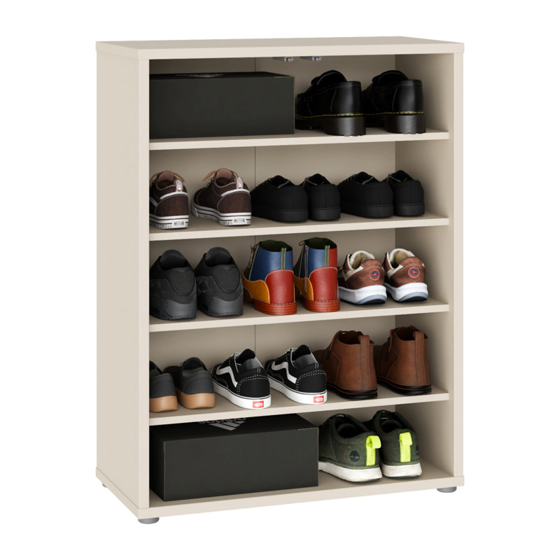 Chadwic Modern 2-door shoe cabinet, engineered wood, 74.5 cm W x 99.1 cm H x 34.9 cm D, Beige