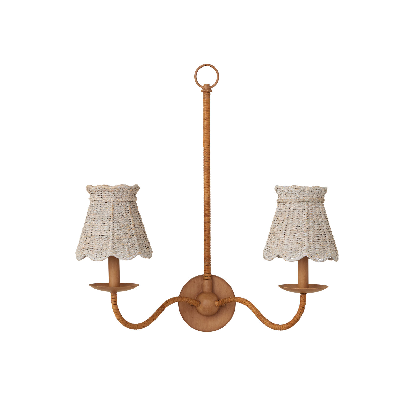 Annabelle Natural Tapered Chandelier Shade, Whitewash