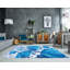 Tapis bleu à motif floral Achante-1678770589