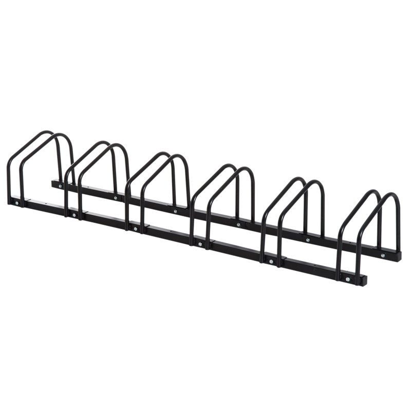 Andhav Bike Stand Parking Rack Floor/Wall Mount, 6 Racks Black