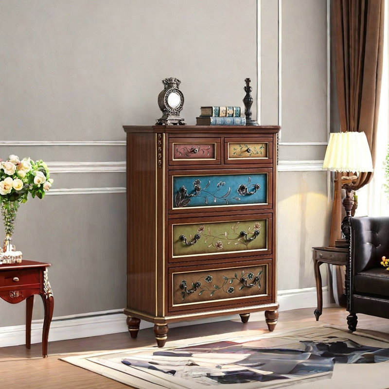Five drawer painted multi-function accent chest