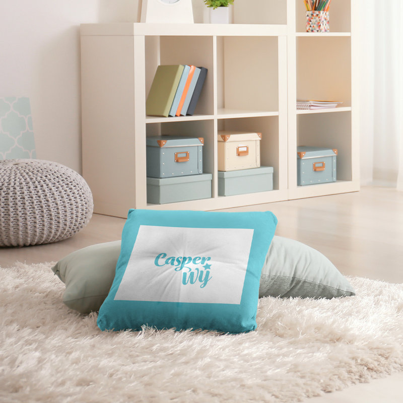 Coussin de plancher touffeté, 30 po x 30 po, Bleu sarcelle, Casper