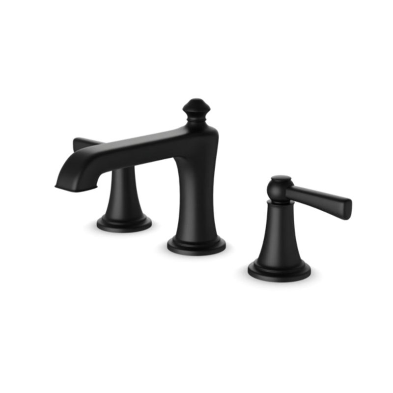 Trova Classic 8" Widespread Lavatory Faucet Chrome, Matte Black