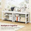Banc à chaussures blanc avec tablettes réglables et coussin pour l'intérieur-366738406