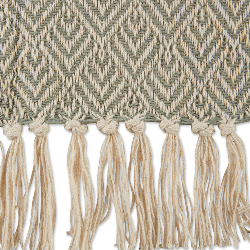 Jeté en coton , Chevron vert