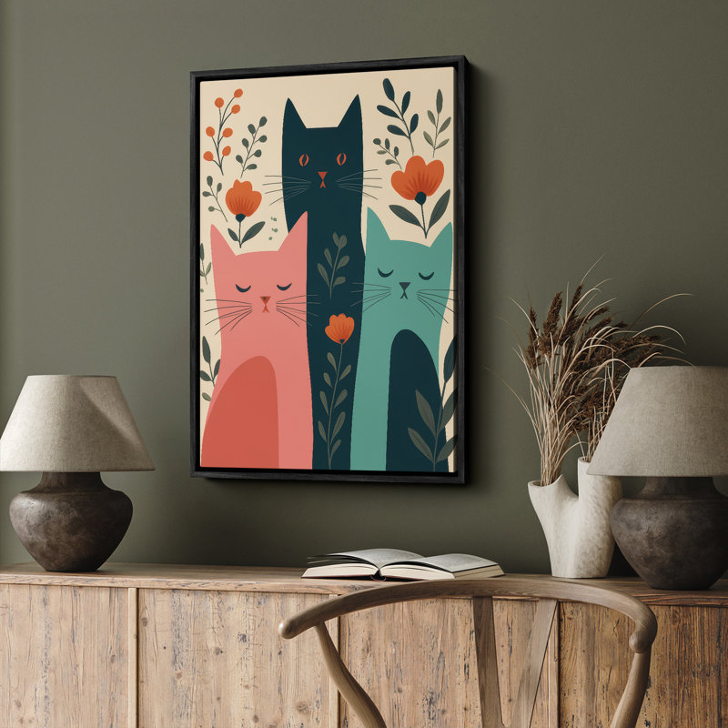 Art mural encadré abstrait rétro antique classique pour chambre à coucher, H 24 po x l 16 po, Noir