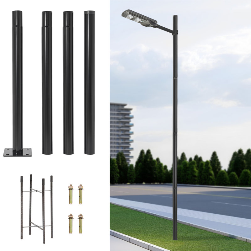 Lampadaire de poteau de lampadaire extérieur, H 157,48 po x l 7,87 po x P 7,87 po