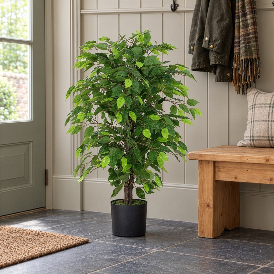 90cm Artificial Ficus Tree Large Bushy Indoor Decorative Plant - Image 12