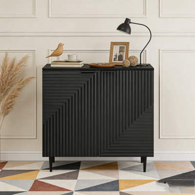 Modern Minimalist Side Cabinet with Adjustable Shelves