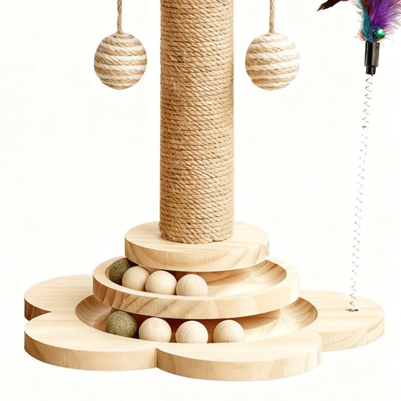 19.68” Cat Tree With Sial Scratching Post ，Catnip Ball＆Feather
