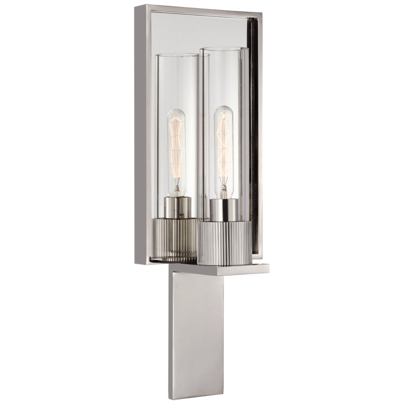 Beza 1 - Light Flush Mounted Sconce, Polished Nickel/Mirror