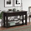 Console 48 po, 3 tiroirs, 2 tablettes, bois de pin pour entrée - noir vieilli
