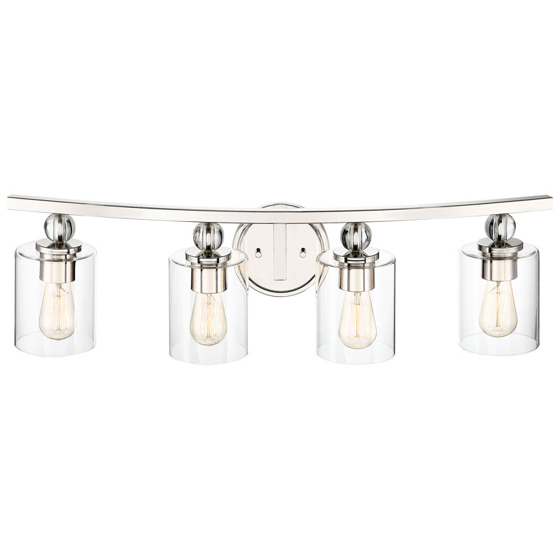 Ivy Bronx Friedman, nickel poli avec éclairage de meuble-lavabo transparent