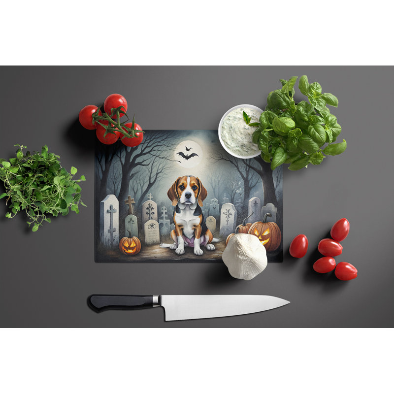 Grande planche à découper en verre Beagle Spooky Halloween