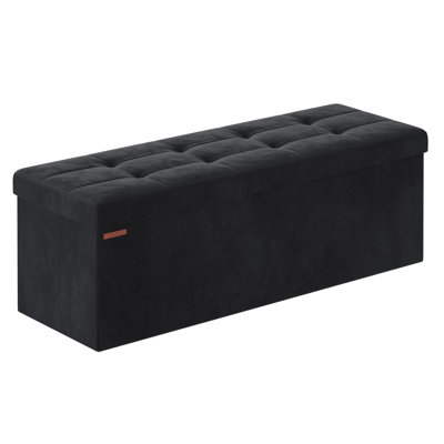Reyaan 110cm Wide Tufted Rectangle Solid Colour Standard Ottoman with Storage