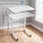 Portable Rolling Desk with Wheels and Storage Shelves