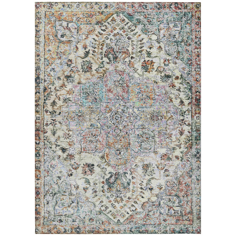 Machine Washable Indoor/Outdoor Jocelyn ACN2138 Global Rug, Rectangle 10' x 14'