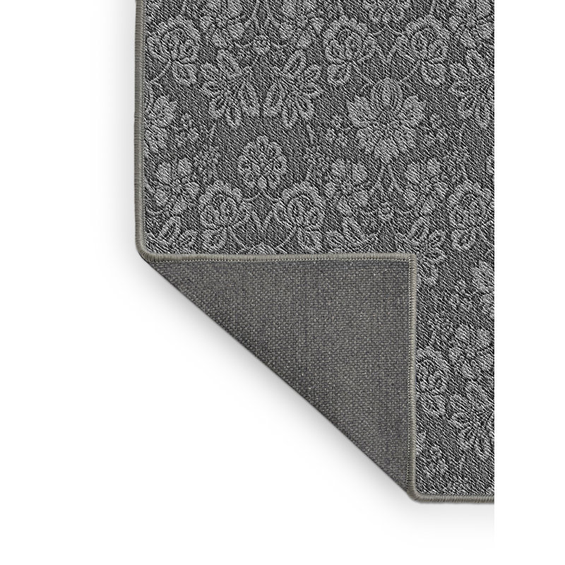 Tapis gris en laine Damask, Tapis de couloir 2 pi x 5 pi