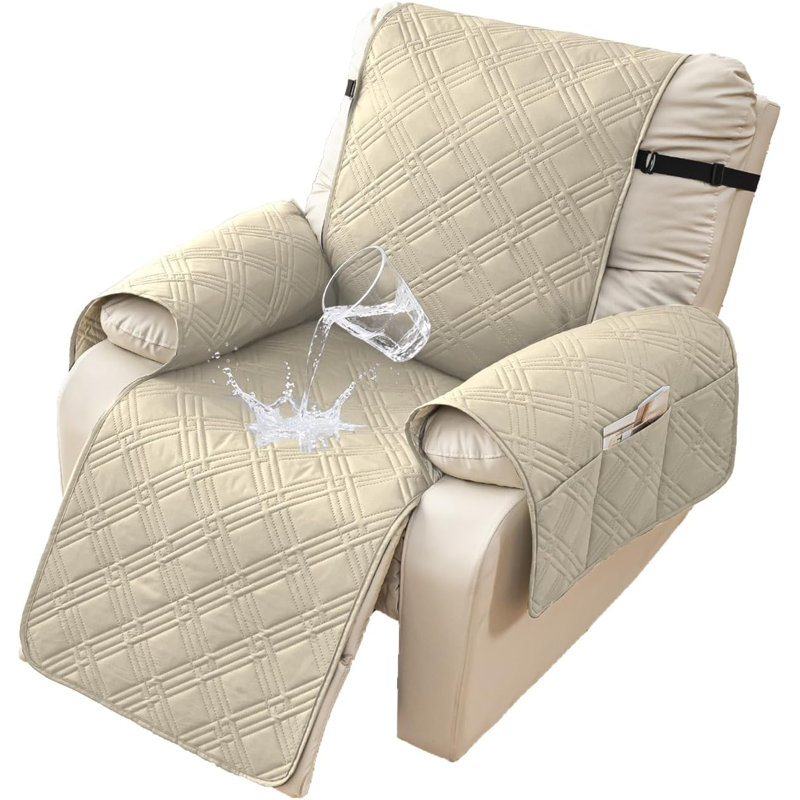 Housse pour fauteuil inclinable imperméable Housse pour petit fauteuil inclinable 100% imperméable qui reste en place avec des sangles élastiques