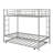 Twin Over Twin Metal Bunk Bed With Trundle, Two Ladders, And Secure Guardrails-312739285