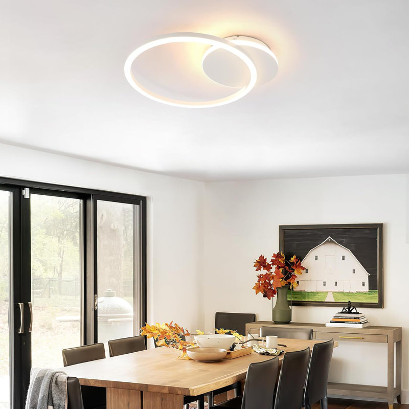 LED Semi Flush Mount, Stainless Steel