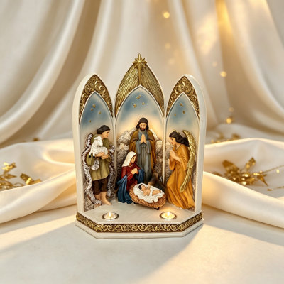 Figurine de chandelier de la Sainte Famille, statue de Marie et Joseph, statue de la Nativité, cadeau catholique