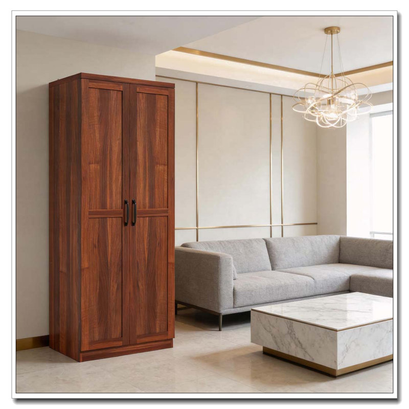 Armoire de cuisine avec sangle de sécurité anti-basculement, Noyer