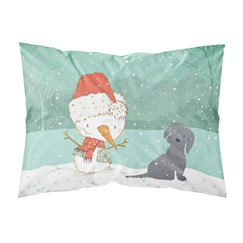 Snowman Christmas Microfiber, Black Maltese