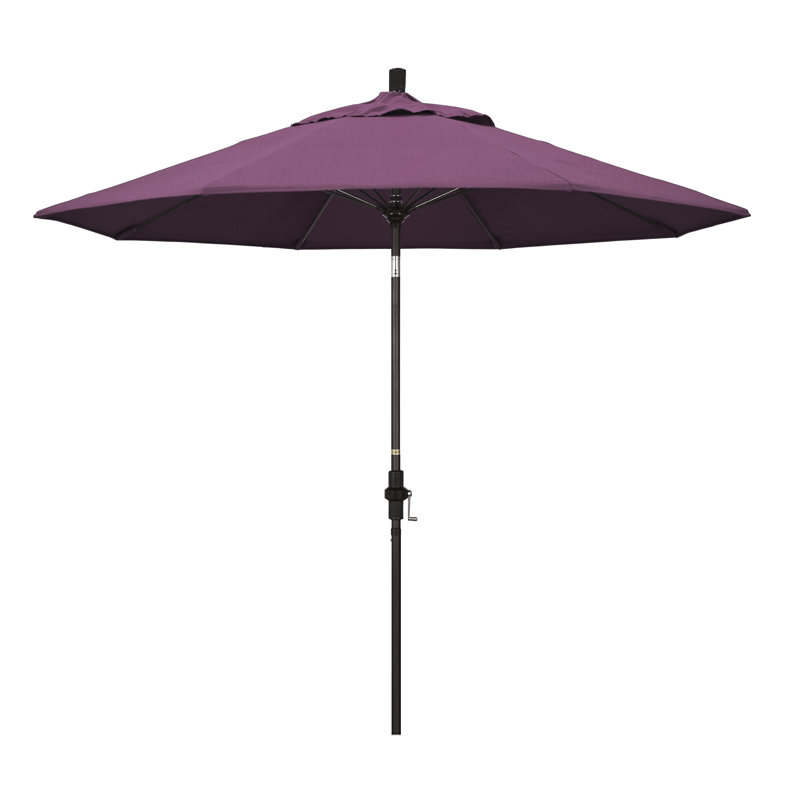 Parasol de marché Sunbrella® 9 pi Roverta, Toile Sunbrella® iris, Brun