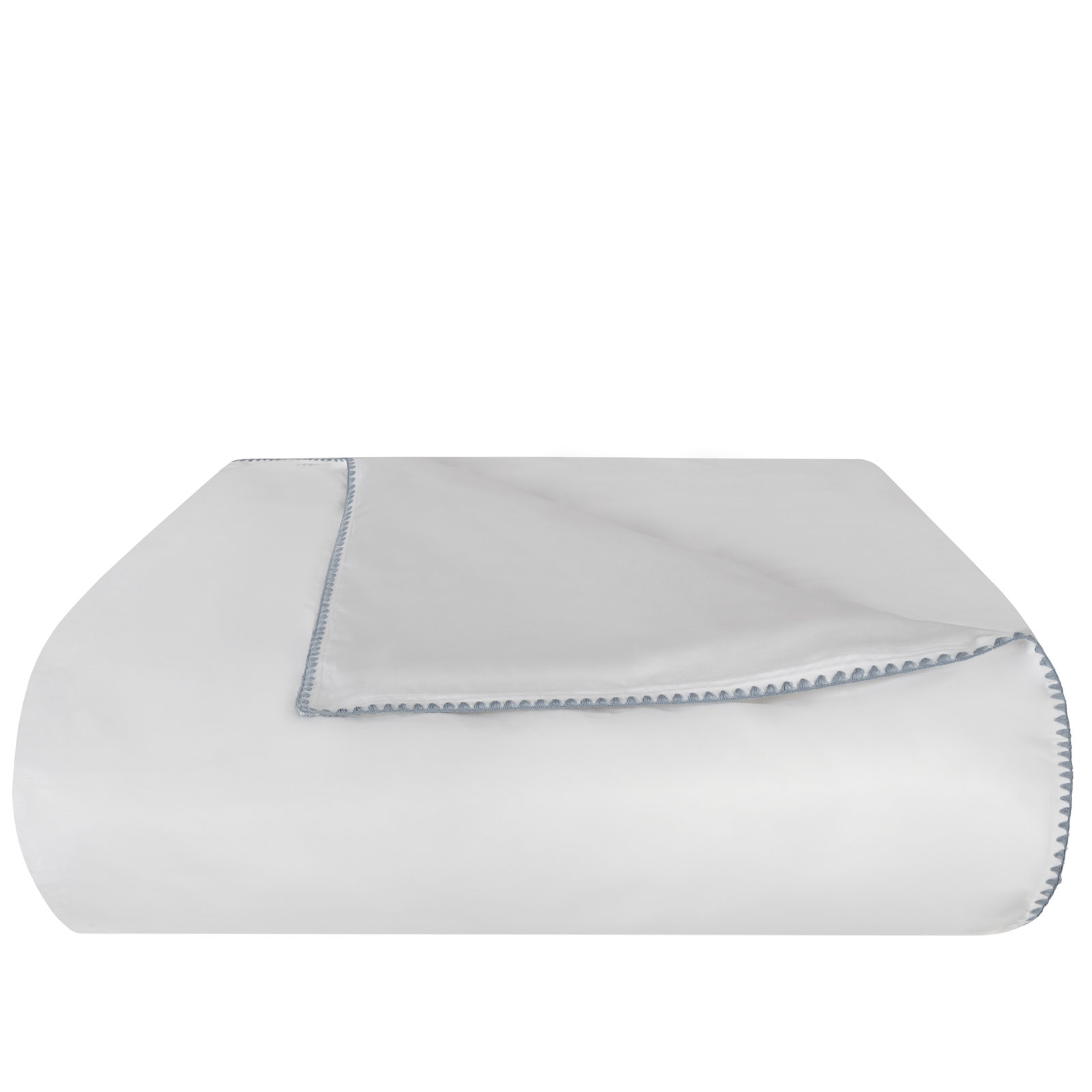 Poppy 100% Cotton Percale Duvet Cover, white/ ocean blue, Full / Double