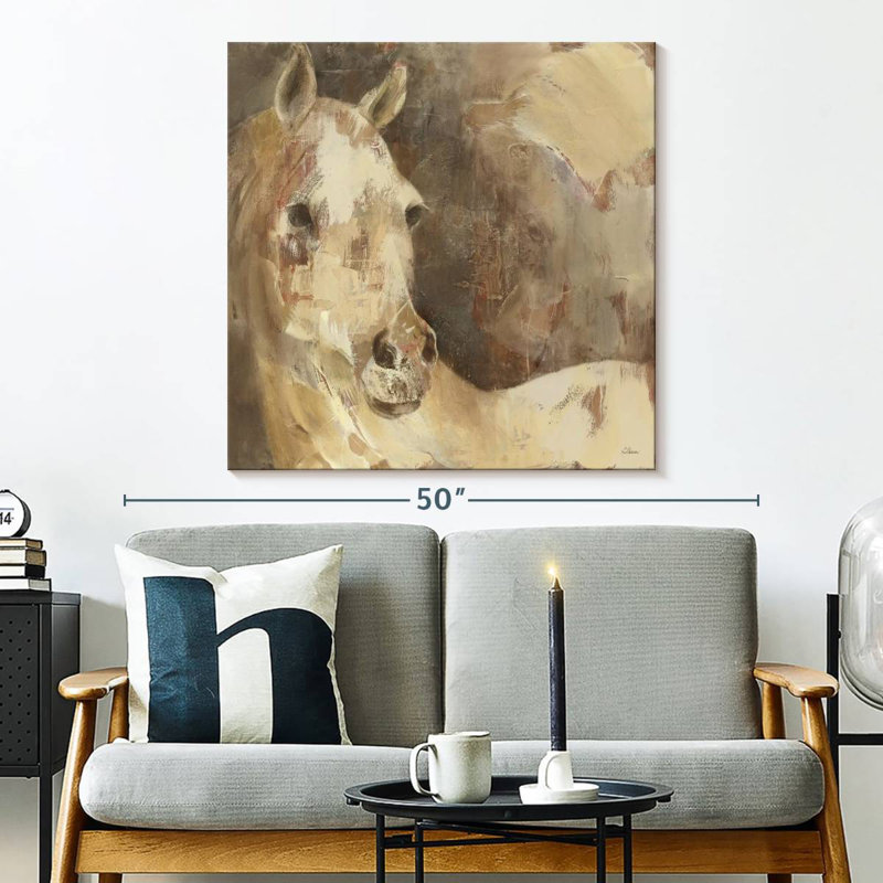 Cheval Brampt impressionnisme, H 33 po x l 33 po