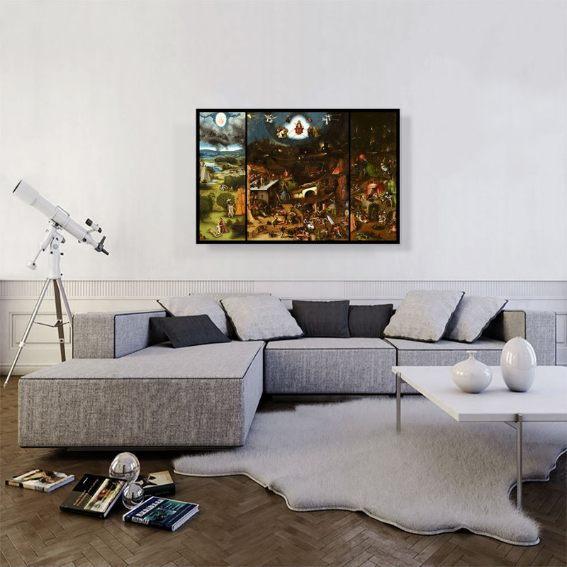 «The Last Judgement 1482» par Hieronyme Bosch - reproduction d'art sur toile tendue, H 26 po x l 40 po x 1,5 po