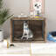 Meuble pour chien en bois avec portes doubles - Cage intérieure sécuritaire pour animaux de compagnie