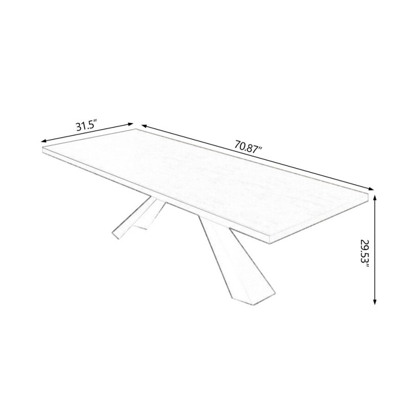 Light-brown+Black Rectangular Solid Wood+Iron desks, 29.53" H x 70.87" W x 31.5" D
