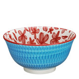 "Rhombuses" Porcelain Bowl, Blue, Set of 6