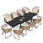 Warran 10 - Person 106’’L Patio Dining Set with Beige Cushions and Extendable Aluminum Table-106913543