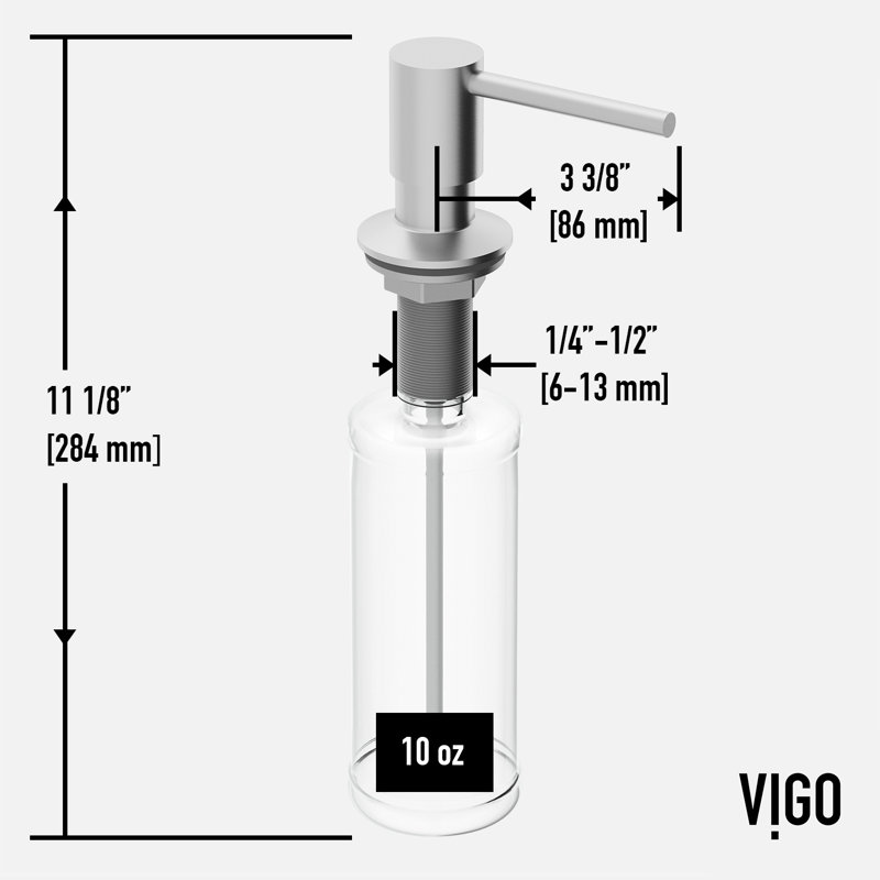 10 oz. Bolton Kitchen Soap Dispenser, Stainless Steel