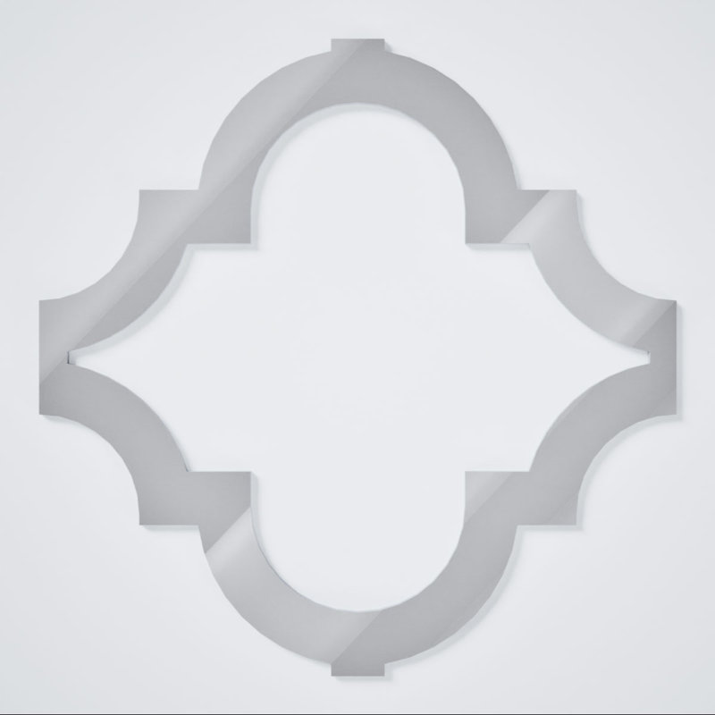 Marrakesh Decorative Fretwork Acrylic Wall Panels, Medium, 15 3/8"W x 15 3/8"H x 1/8"T, Grey, Gray