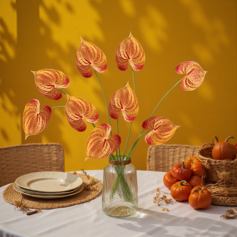 10 pièces artificielles fleurs de lys Anthurium 24 "fausses fleurs tropicales pour bouquets de vase décoration de bureau à domicile
