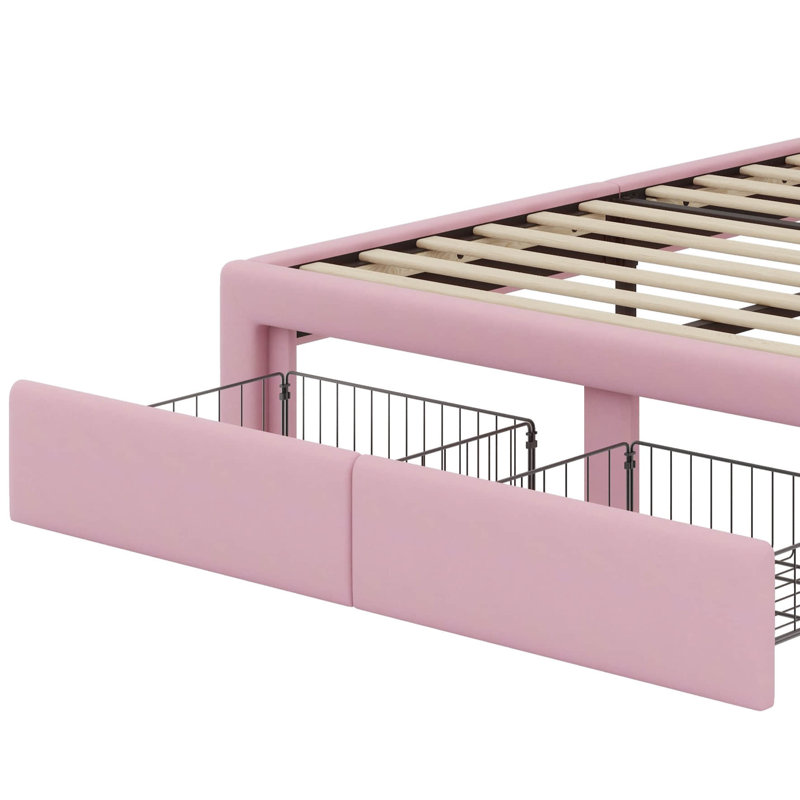 Tiroir de rangement en velours arc-en-ciel Princess, Lit double 