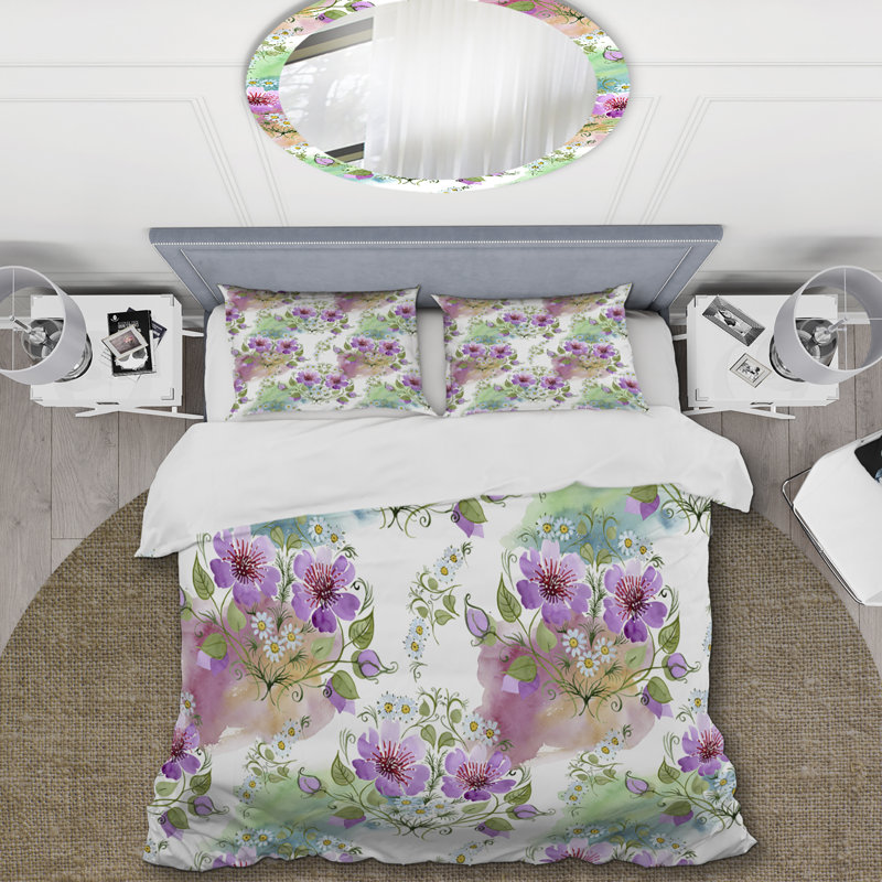 Ensemble de housse de couette Mauve, Housse de couette pour très grand lit et 2 très
