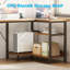 Bureau d'écriture avec prises de courant encastrées, bureau à domicile avec armoire à imprimante, bureau d'ordinateur réversible avec support pour PC, bureau d'angle avec structure robuste-964060159-958910790