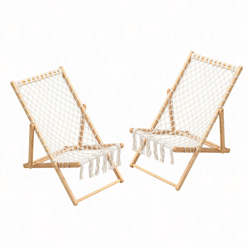Ensemble de 2 chaises tissées avec corde tissée à la main pour le patio, le salon, le jardin et le balcon