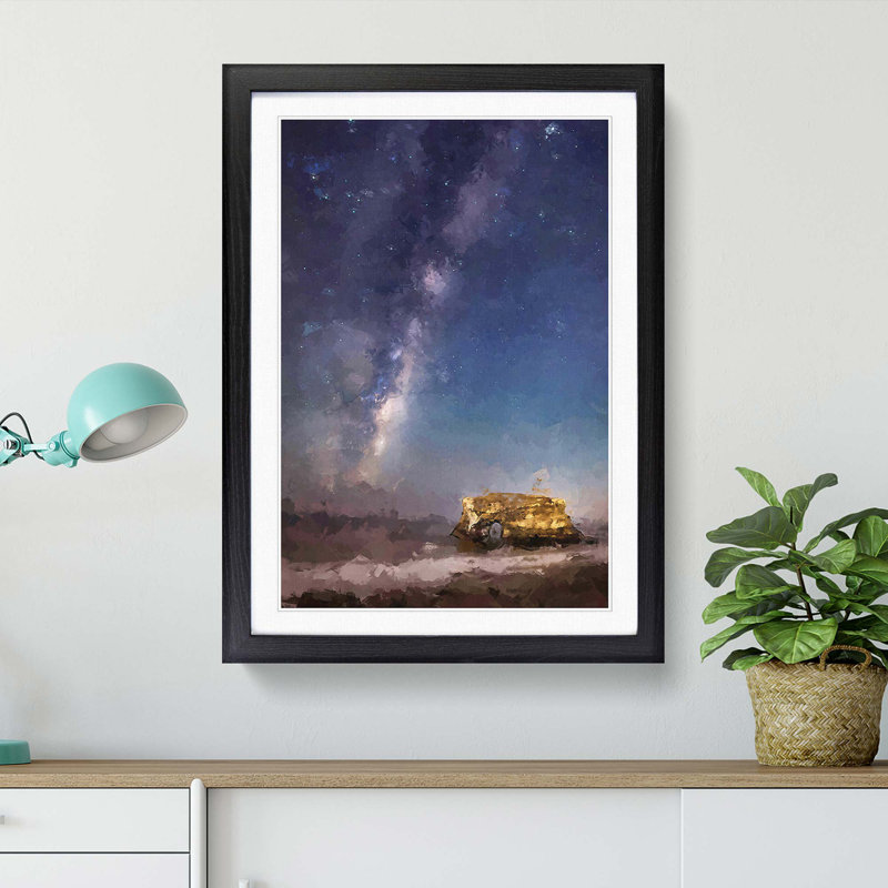 Milky Way Above Santa Cruz Beach in Abstract - Picture Frame Graphic Art Print, Black Framed, 65cm H x 48cm W x 2cm D