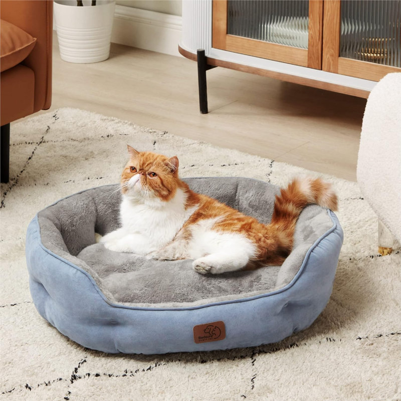 Lit pour animal en molleton, Moyen (L 25 po x l 21 po), Bleu givré