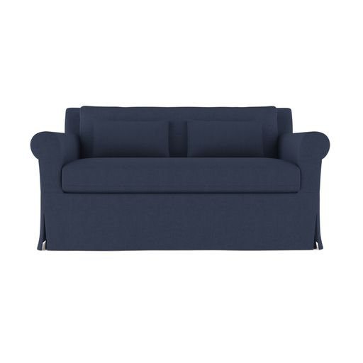 Loveseat, Linen Blue Print